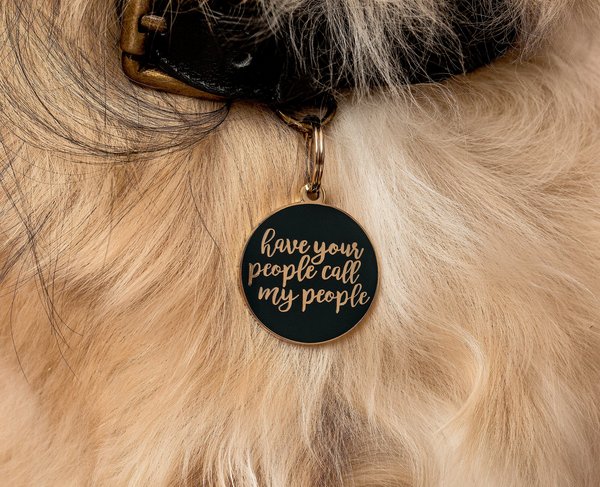 Show full view: Two Tails Pet Company Personalized Have Your People Dog & Cat ID Tag, Navy slide 3 of 6