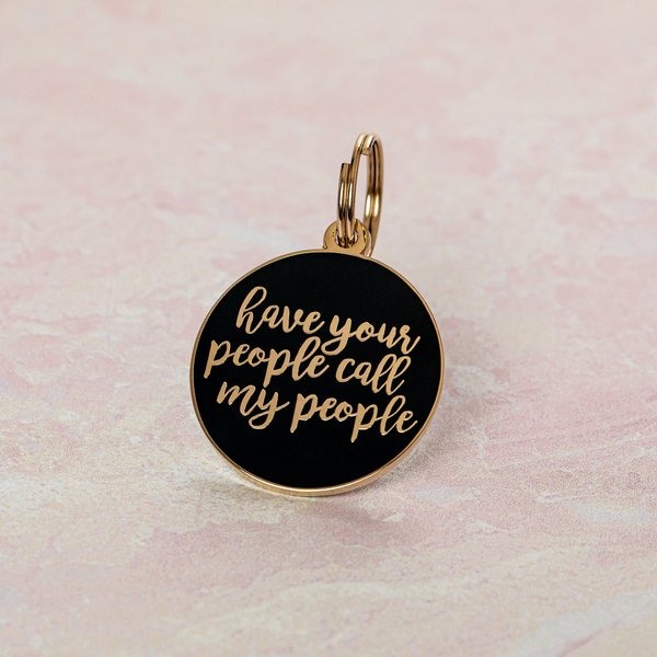 Show full view: Two Tails Pet Company Personalized Have Your People Dog & Cat ID Tag, Navy slide 4 of 6