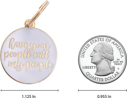 Show full view: Two Tails Pet Company Personalized Have Your People Dog & Cat ID Tag, White slide 2 of 6