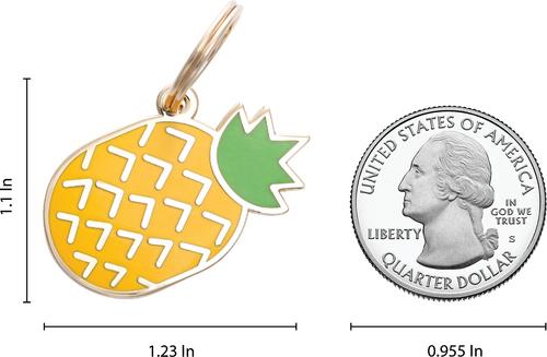 Show full view: Two Tails Pet Company Personalized Pineapple Dog & Cat ID Tag slide 2 of 5