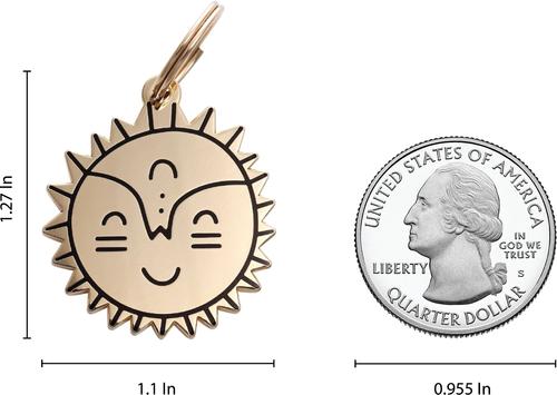 Show full view: Two Tails Pet Company Personalized Smiling Sun Dog & Cat ID Tag slide 2 of 5