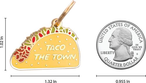 Show full view: Two Tails Pet Company Personalized Taco the Town Dog & Cat ID Tag slide 2 of 5