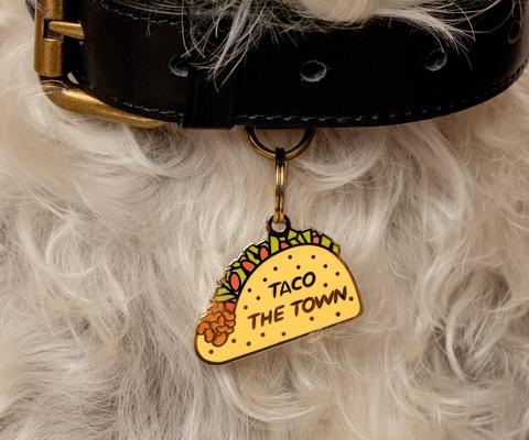 Show full view: Two Tails Pet Company Personalized Taco the Town Dog & Cat ID Tag slide 3 of 5