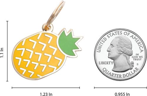 Show full view: Two Tails Pet Company Pineapple Brass Non-Personalized Dog & Cat ID Tag, Yellow slide 4 of 4