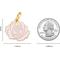 Show in main carousel: Two Tails Pet Company Rose Brass Non-Personalized Dog & Cat ID Tag, Gold/Pink slide 5 of 5