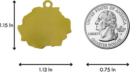 Show full view: Two Tails Pet Company Rose Personalized Dog & Cat ID Tag, Pink & Gold slide 4 of 5