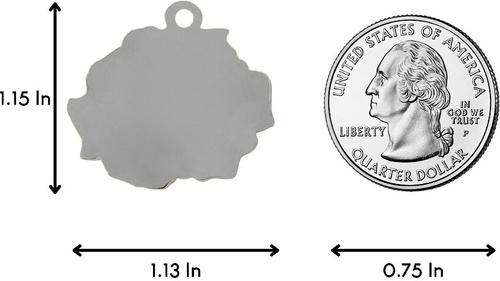 Show full view: Two Tails Pet Company Rose Personalized Dog & Cat ID Tag, Red & Silver slide 3 of 4