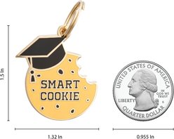 Two Tails Pet Company Smart Cookie Brass Non-Personalized Dog & Cat ID Tag, Brown slide 2 of 2