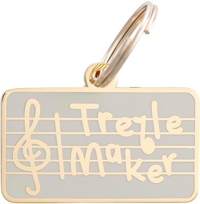 Show full view: Two Tails Pet Company Treble Maker Brass Non-Personalized Dog & Cat ID Tag, White slide 1 of 2