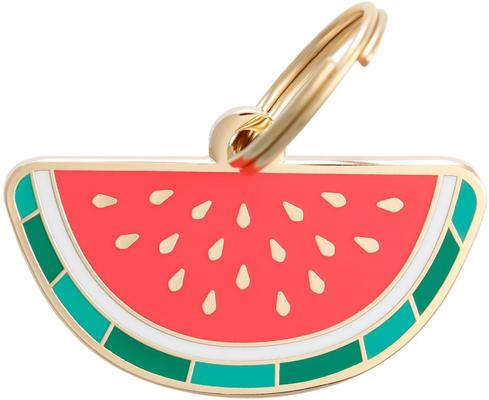 Show full view: Two Tails Pet Company Watermelon Brass Non-Personalized Dog & Cat ID Tag, Red slide 1 of 2
