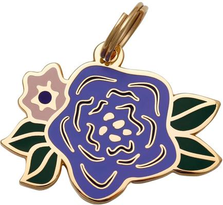 Show full view: Two Tails Pet Company Wild Flower Brass Non-Personalized Dog & Cat ID Tag, Purple slide 1 of 5