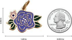 Two Tails Pet Company Wild Flower Brass Non-Personalized Dog & Cat ID Tag, Purple slide 2 of 5