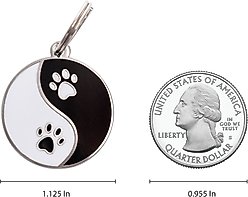 Two Tails Pet Company Yin Yang Brass Non-Personalized Dog & Cat ID Tag, Black slide 2 of 4