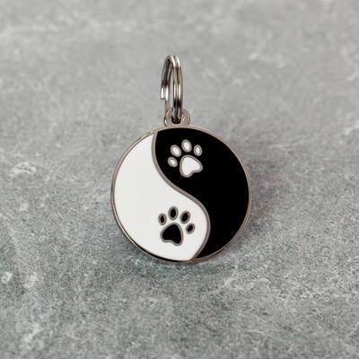 Show full view: Two Tails Pet Company Yin Yang Brass Non-Personalized Dog & Cat ID Tag, Black slide 3 of 4