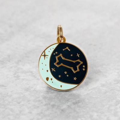 Show full view: Two Tails Pet Company Zodiac Brass Non-Personalized Dog & Cat ID Tag, Blue slide 4 of 5