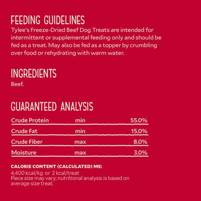 Show full view: Tylee’s Beef Human-Grade Freeze-Dried Dog Treats, 3.5-oz bag slide 7 of 9