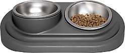 Ubbi Food & Water Non-Skid Stainless Steel Elevated Dog & Cat Bowls, 16-oz, Gray slide 1 of 6