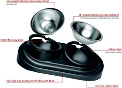 Ubbi Food & Water Non-Skid Stainless Steel Elevated Dog & Cat Bowls, 16-oz, Gray slide 2 of 6