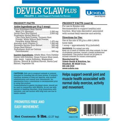 Show full view: SmartEquine Devils Claw Plus Pellets Horse Supplement, 5-lb pail slide 2 of 5