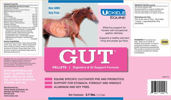 Show full view: SmartEquine Gut Pellets Pellets Horse Supplement, 2.7-lb jar slide 2 of 5