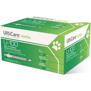 UltiCare VetRx Insulin Syringes U-100 12.7mm x 28G, 1-cc, 100 syringes