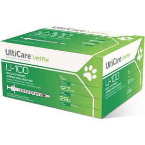 UltiCare VetRx Insulin Syringes U-100 12.7mm x 29G, 1-cc, 100 syringes