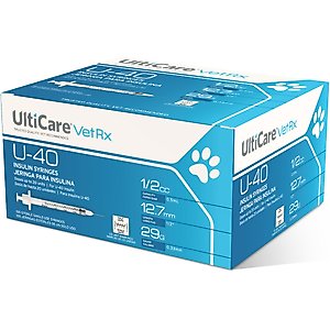 UltiCare VetRx Insulin Syringes U-40 12.7mm x 29G with 1/2 Unit Markings, 0.5-cc, 100 syringes