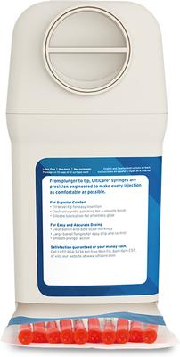 Show full view: UltiCare VetRx UltiGuard SafePack Insulin Syringes and Sharps Container U-40 12.7mm x 29G with 1/2 Unit Markings, 0.5-cc, 100 syringes slide 2 of 10