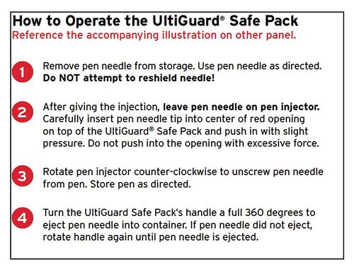 Show full view: UltiCare VetRx UltiGuard SafePack Pen Needles & Sharps Container 12.7mm x 29G, 100 needles slide 4 of 5