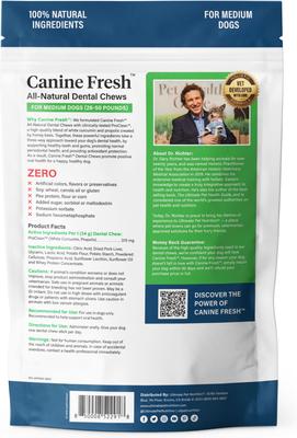Show full view: Ultimate Pet Nutrition Canine Fresh All-Natural Grain-Free Pork Adult Dental Dog Chews, Medium, 15 count slide 3 of 6