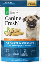 Ultimate Pet Nutrition Canine Fresh All-Natural Grain-Free Pork Adult Dental Dog Chews, Small, 30 count
