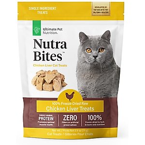 Ultimate Pet Nutrition Nutra Bites Chicken Liver Freeze-Dried Cat Treats, 2.5-oz bag