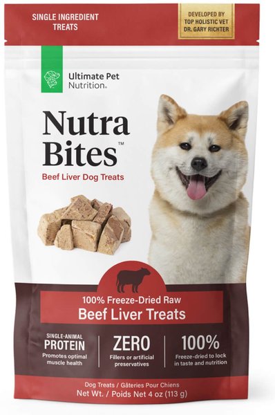 Ultimate Pet Nutrition Nutra Bites Freeze-Dried Raw Beef Liver Dog Treats, 4-oz bag Ultimate Pet Nutrition Nutra Bites Freeze-Dried Raw Beef Liver Dog Treats, 4-oz bag
