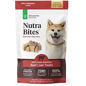Ultimate Pet Nutrition Nutra Bites Freeze-Dried Raw Beef Liver Dog Treats, 4-oz bag