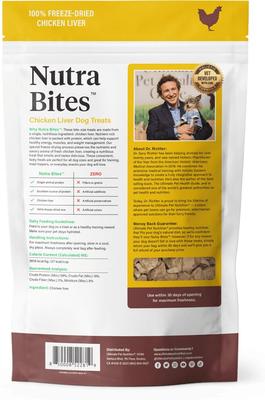 Show full view: Ultimate Pet Nutrition Nutra Bites Freeze-Dried Raw Chicken Liver Dog Treats, 4-oz bag slide 4 of 7