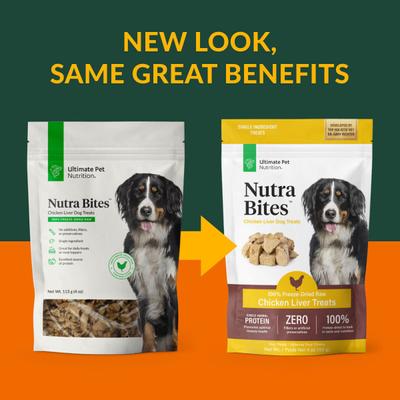 Show full view: Ultimate Pet Nutrition Nutra Bites Freeze-Dried Raw Chicken Liver Dog Treats, 4-oz bag slide 3 of 7