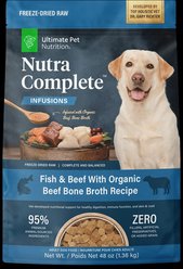Ultimate Pet Nutrition Nutra Complete Plus Bone Broth Fish & Beef Grain-Free Freeze-Dried Raw Dog Food, 48-oz bag