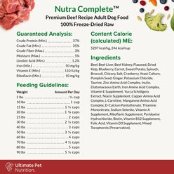Ultimate Pet Nutrition Nutra Complete Premium Beef Freeze-Dried Raw Dog Food, 16-oz bag slide 2 of 5