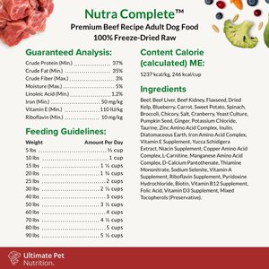 Ultimate Pet Nutrition Nutra Complete Premium Beef Freeze-Dried Raw Dog Food, 16-oz bag