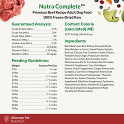 Ultimate Pet Nutrition Nutra Complete Premium Beef Freeze-Dried Raw Dog Food, 48-oz bag slide 2 of 6