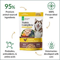 Ultimate Pet Nutrition Nutra Complete Premium Chicken Freeze-Dried Raw Dog Food, 16-oz bag slide 2 of 5