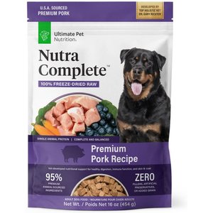 Ultimate Pet Nutrition Nutra Complete Premium Pork Freeze-Dried Raw Dog Food, 16-oz bag