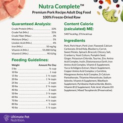 Ultimate Pet Nutrition Nutra Complete Premium Pork Freeze-Dried Raw Dog Food, 16-oz bag slide 2 of 5