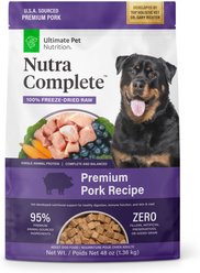 Ultimate Pet Nutrition Nutra Complete Premium Pork Freeze-Dried Raw Dog Food, 48-oz bag