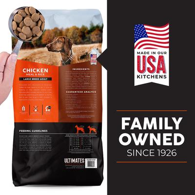 Show full view: Ultimates Adult Large Breed Chicken Meal & Rice Flavored Dry Dog Food, 28-lb bag slide 3 of 9