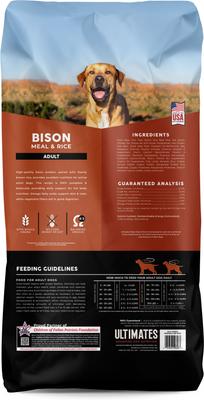 Show full view: Ultimates Bison & Rice Dry Dog Food, 28-lb bag slide 3 of 4