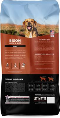 Show full view: Ultimates Bison & Rice Dry Dog Food, 5-lb bag slide 3 of 4