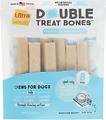 Ultra Chewy Double Treat Bone Bacon & Cheese Flavor Dog Treats, 8 count