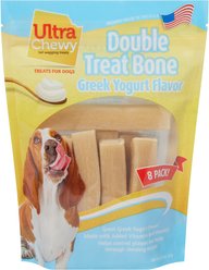 Ultra Chewy Double Treat Bone Greek Yogurt Flavor Dog Treats, 8 count slide 1 of 3