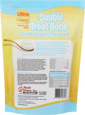 Show full view: Ultra Chewy Double Treat Bone Greek Yogurt Flavor Dog Treats, 8 count slide 3 of 5